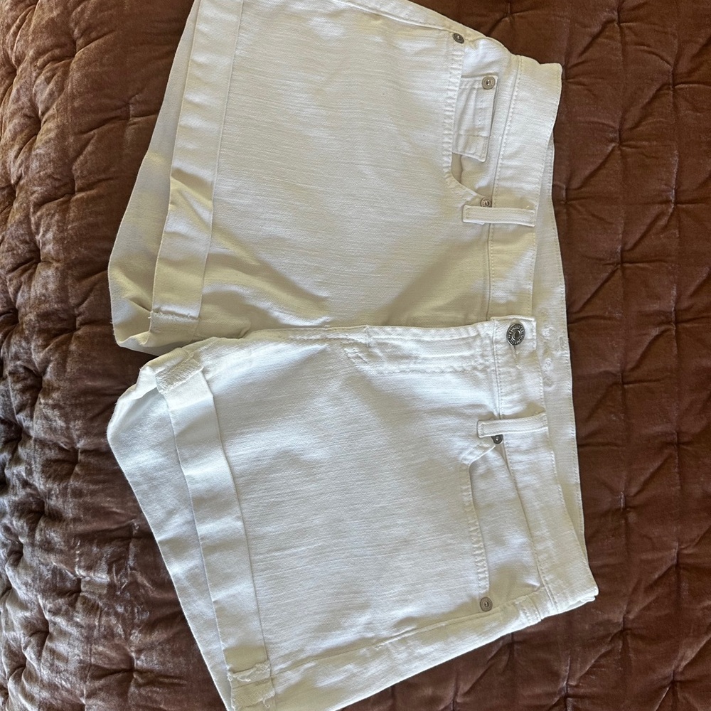 7 For All Mankind White Jean Shorts